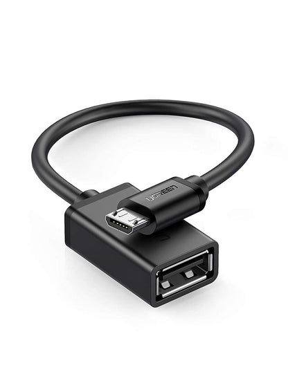 UGREEN Micro USB 2.0 OTG Cable On The Go Adapter Male Micro USB to Female USB for Samsung S7 S6 Edge S4 S3, LG G4, DJI Spark Mavic Remote Controller, Android Windows Smartphone Tablets 4 Inch - 10396 (Black) - Hatke