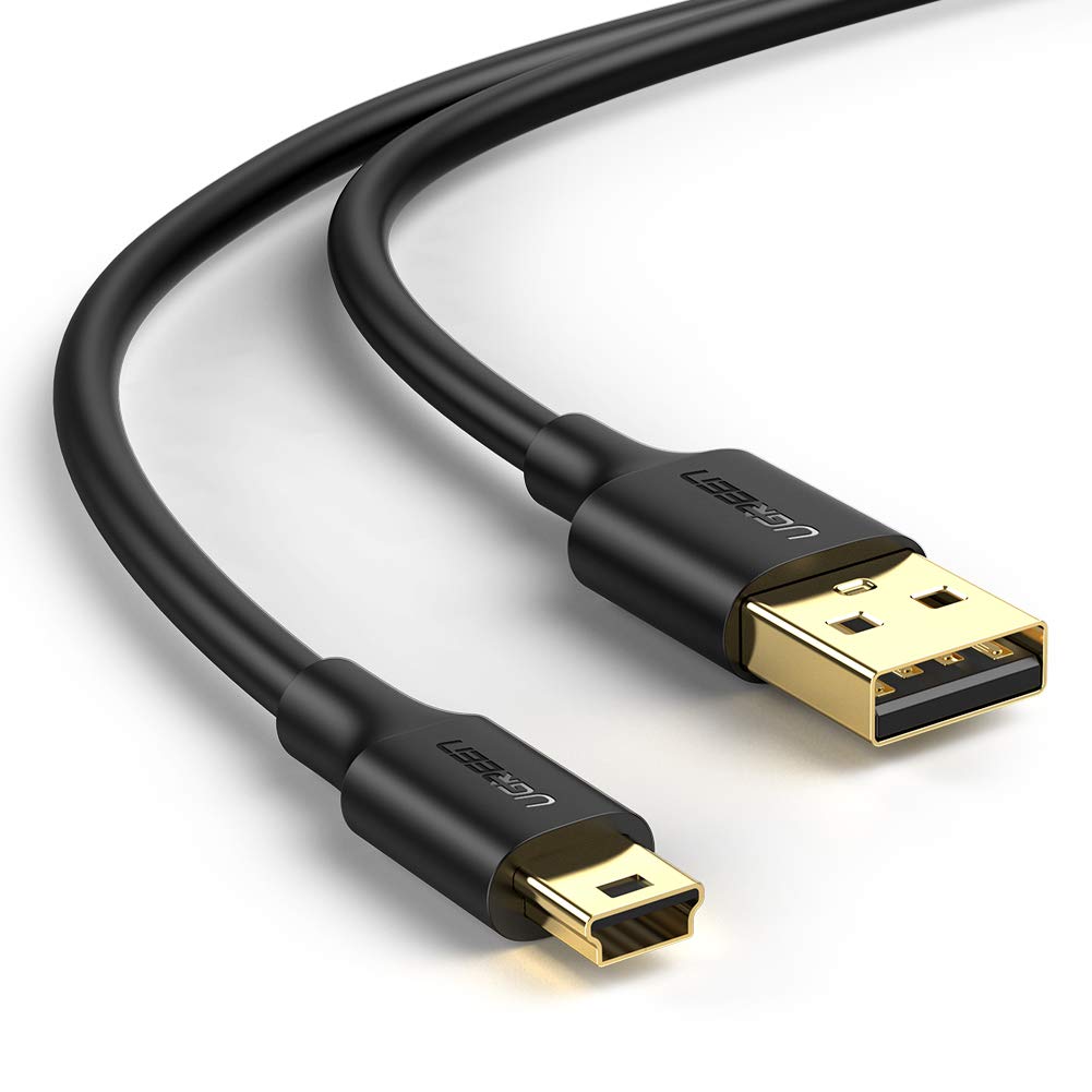 Ugreen Mini USB Charging Data Cable Gold Plated High Speed 480Mbps USB 2.0 A Male to 5-Pin Mini B Cable for Garmin Nuvi GPS,SatNav,Dash Cam,Digital Camera,PS3 Controller,Hard Drive,MP3 Player,GoPro Hero 3+,PDA etc - Hatke