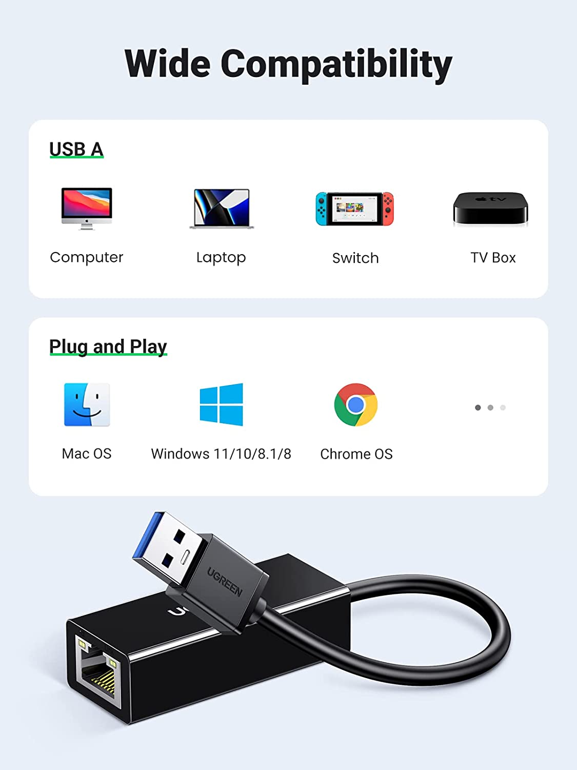 USB 3.0 to RJ45 Ethernet Adapter 4 in 1 Multiport USB Hub with Gigabit  Ethernet 1000Mbps RJ45 LAN Network Adapter Compatible and 3-Port USB3.0  Support Laptop PC Windows Linux MacOS, and More 