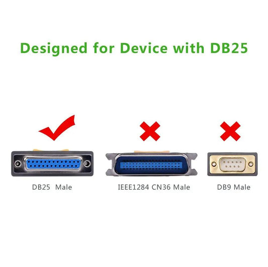 Ugreen USB to DB25 Female Parallel Printer Adapter Cable for Printer, Inkjet, Laser etc, 6ft/2m - Hatke