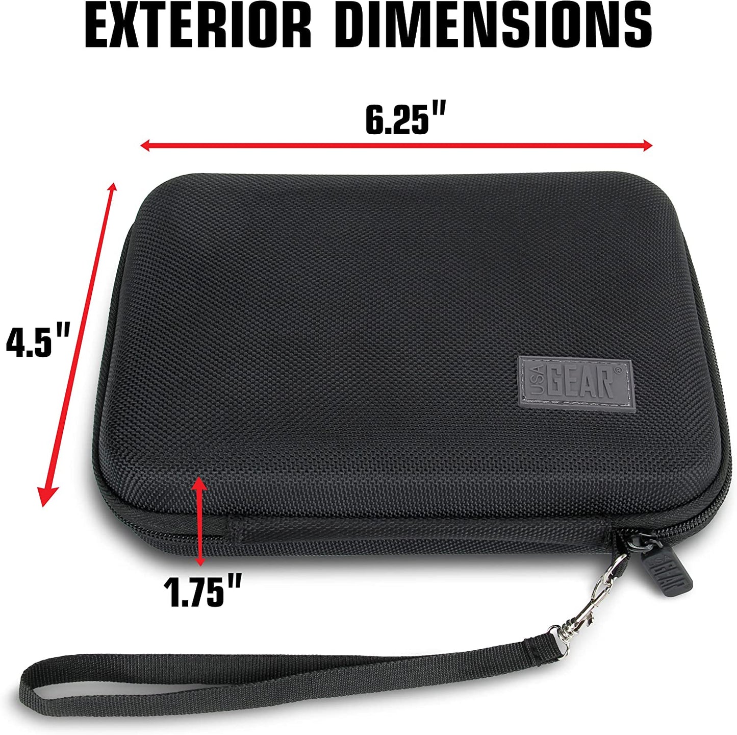 USA Gear Digital Device Carrying Case with Wrist Strap 5.5 inch- Black - Hatke